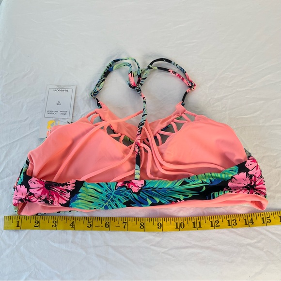 TiniBikini Tiger Lily print high neck swim top women’s size XL new with tags - Picture 4 of 11